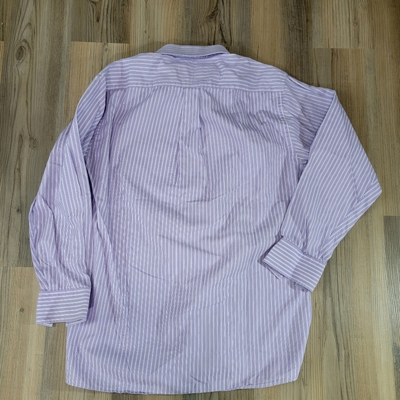 Michael KORS Men's Striped Purple Dressy Long Sleeve Cotton Shirt 15 1/2 32/33 - Picture 4 of 5